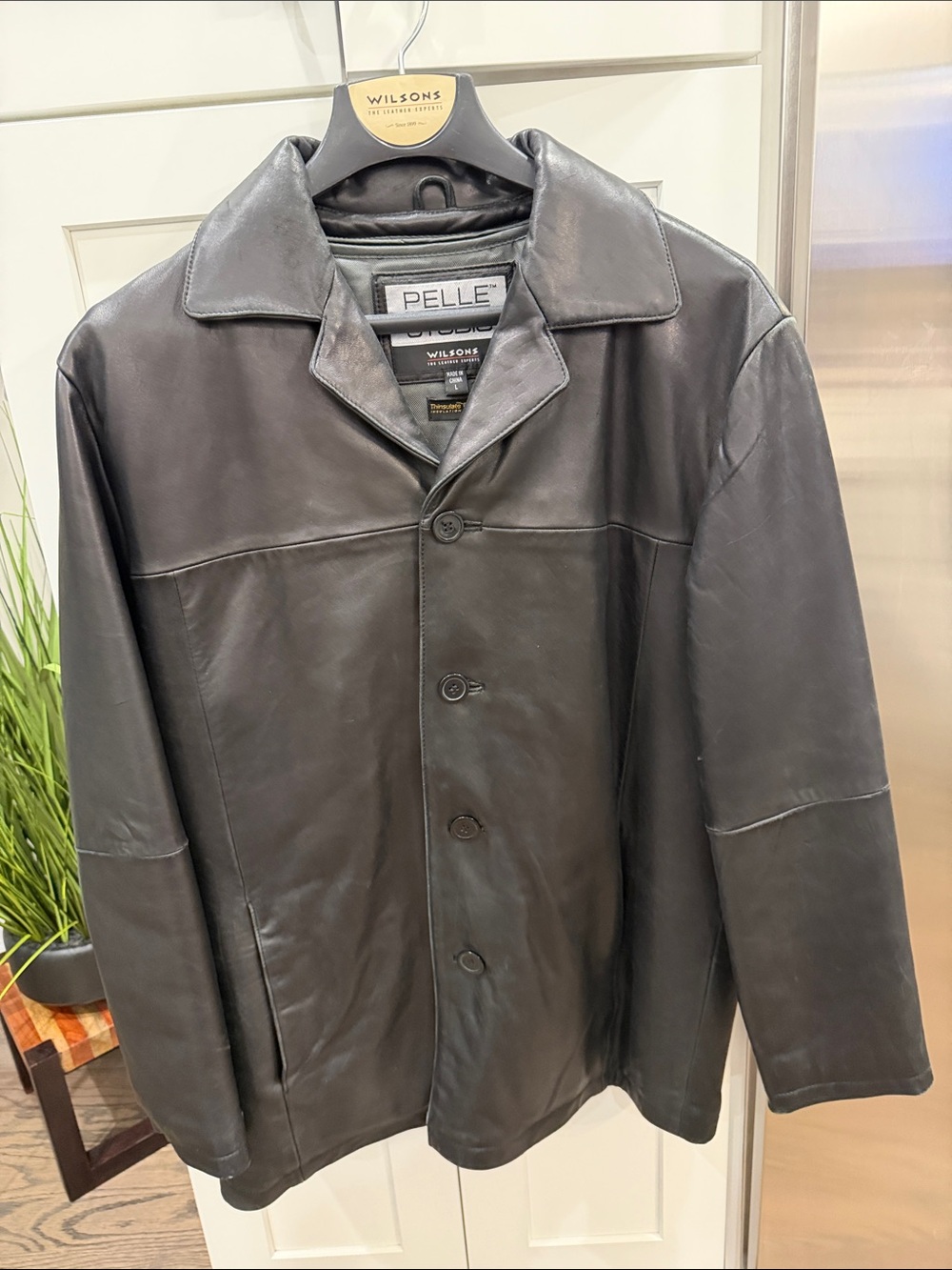 Pelle Studio Black Leather Button-Front Jacket